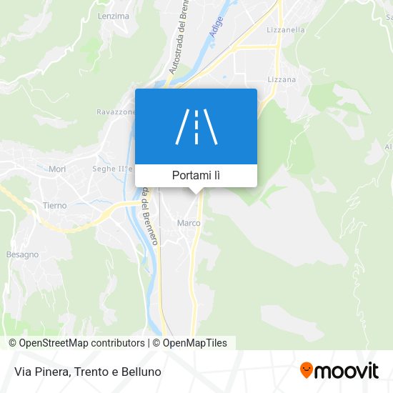 Mappa Via Pinera