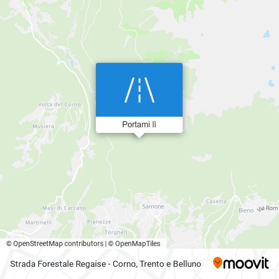 Mappa Strada Forestale Regaise - Corno