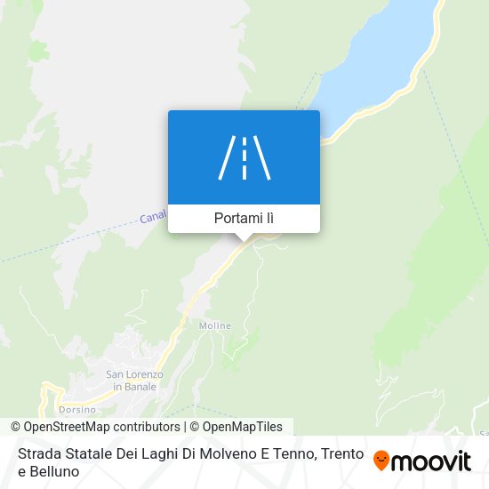 Mappa Strada Statale Dei Laghi Di Molveno E Tenno