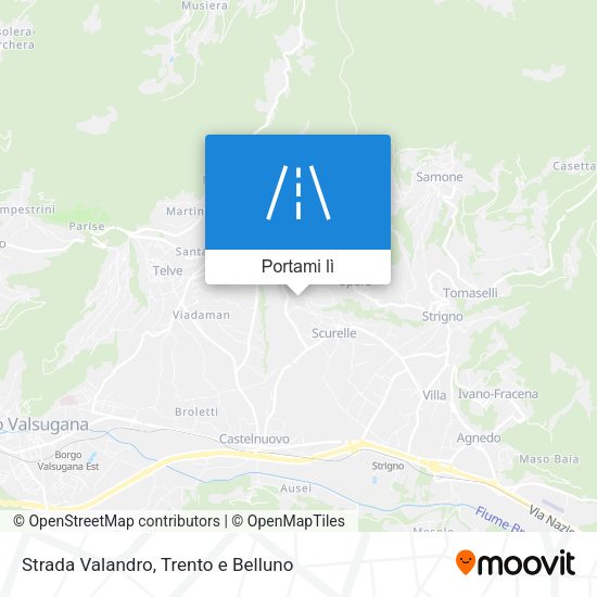 Mappa Strada Valandro