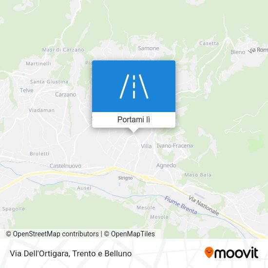 Mappa Via Dell'Ortigara