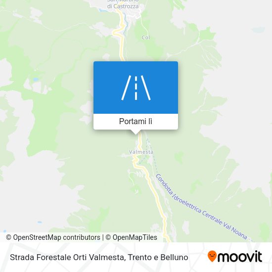 Mappa Strada Forestale Orti Valmesta