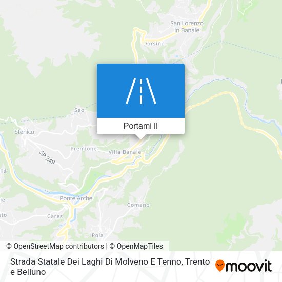 Mappa Strada Statale Dei Laghi Di Molveno E Tenno