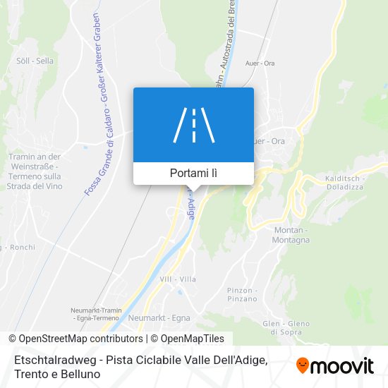 Mappa Etschtalradweg - Pista Ciclabile Valle Dell'Adige