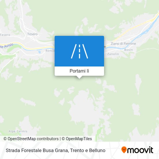 Mappa Strada Forestale Busa Grana