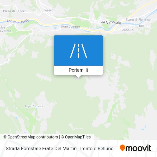 Mappa Strada Forestale Frate Del Martin