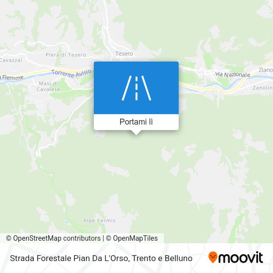 Mappa Strada Forestale Pian Da L'Orso