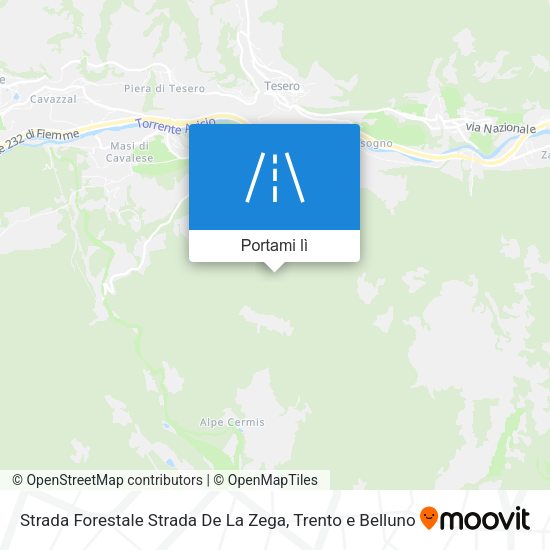 Mappa Strada Forestale Strada De La Zega