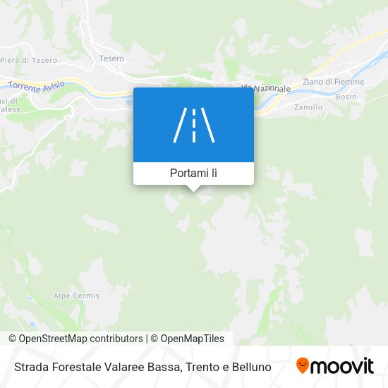 Mappa Strada Forestale Valaree Bassa