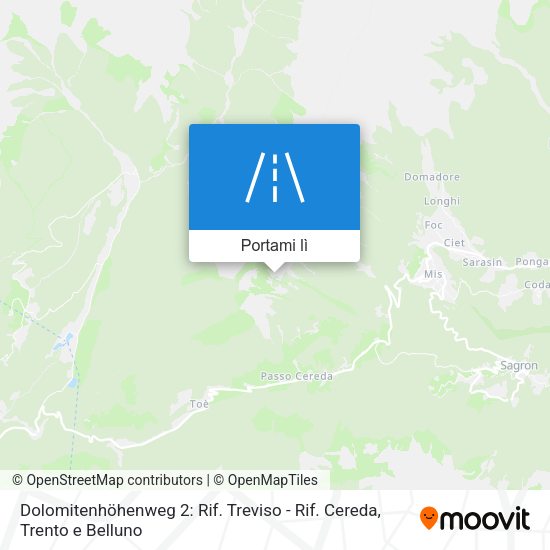 Mappa Dolomitenhöhenweg 2: Rif. Treviso - Rif. Cereda