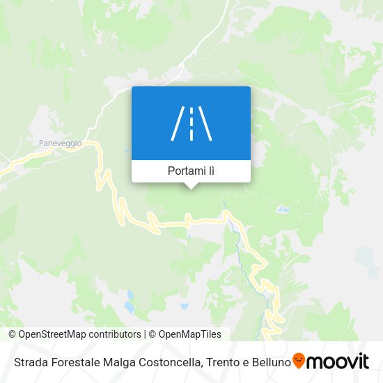 Mappa Strada Forestale Malga Costoncella