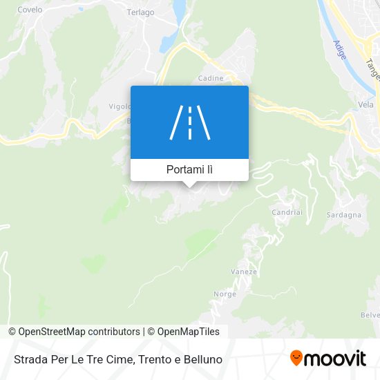 Mappa Strada Per Le Tre Cime