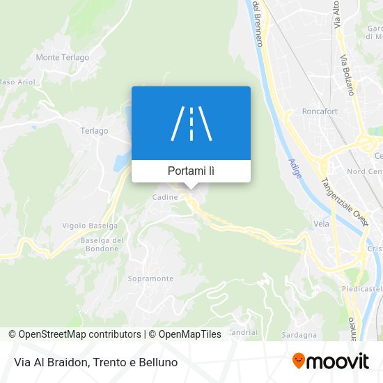 Mappa Via Al Braidon