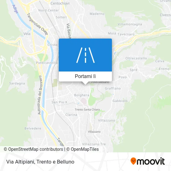 Mappa Via Altipiani