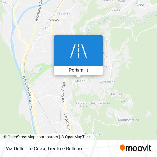Mappa Via Delle Tre Croci
