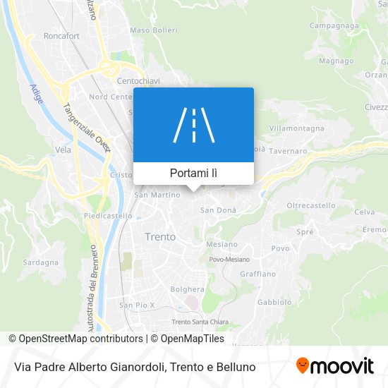 Mappa Via Padre Alberto Gianordoli