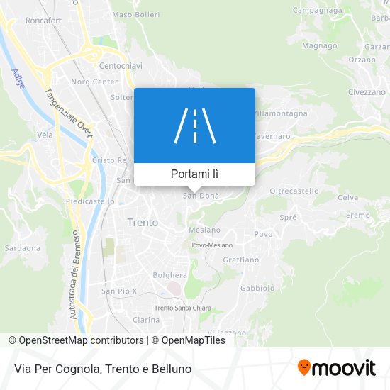 Mappa Via Per Cognola