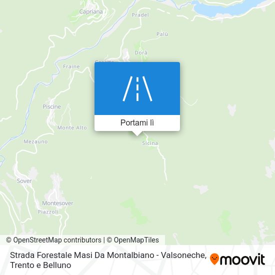 Mappa Strada Forestale Masi Da Montalbiano - Valsoneche