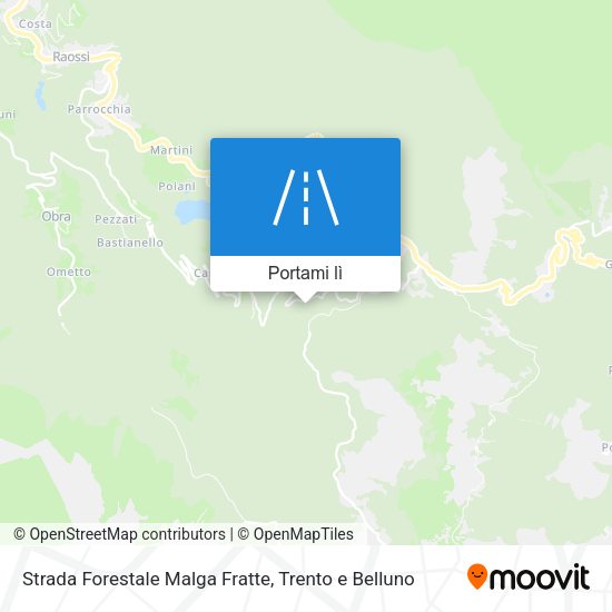 Mappa Strada Forestale Malga Fratte