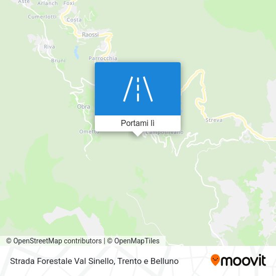 Mappa Strada Forestale Val Sinello