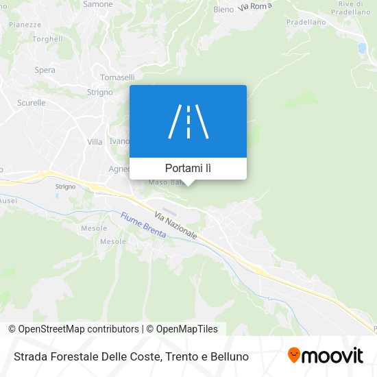 Mappa Strada Forestale Delle Coste