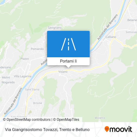 Mappa Via Giangrisostomo Tovazzi