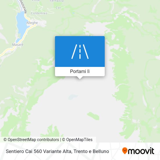 Mappa Sentiero Cai 560 Variante Alta
