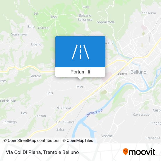 Mappa Via Col Di Piana