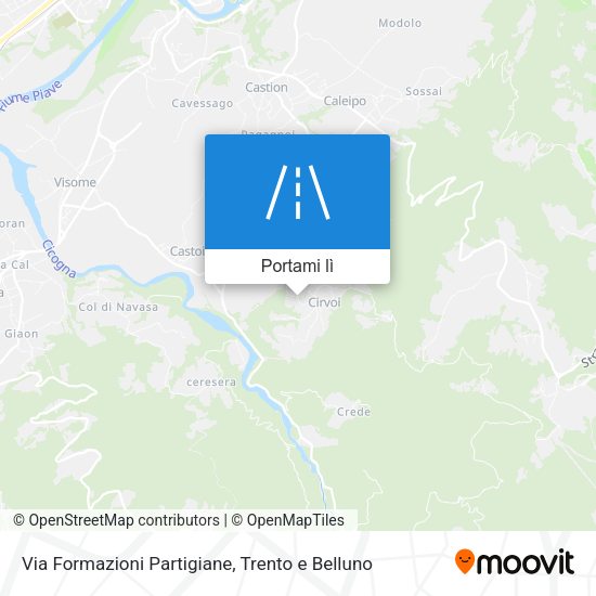 Mappa Via Formazioni Partigiane