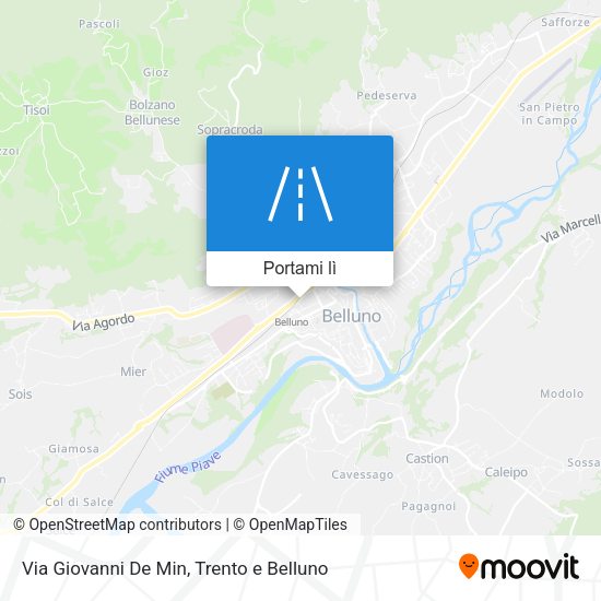 Mappa Via Giovanni De Min