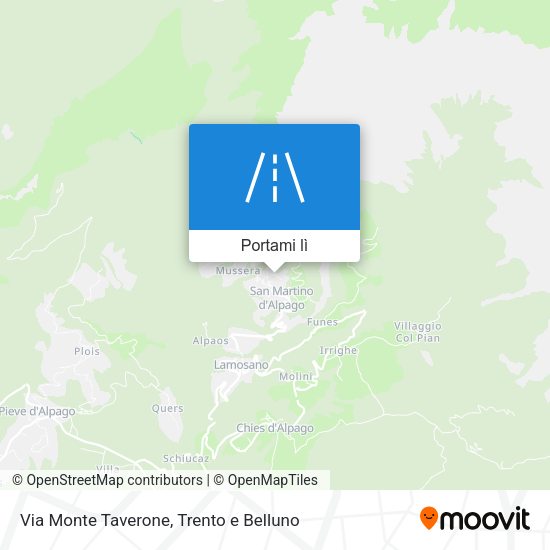 Mappa Via Monte Taverone