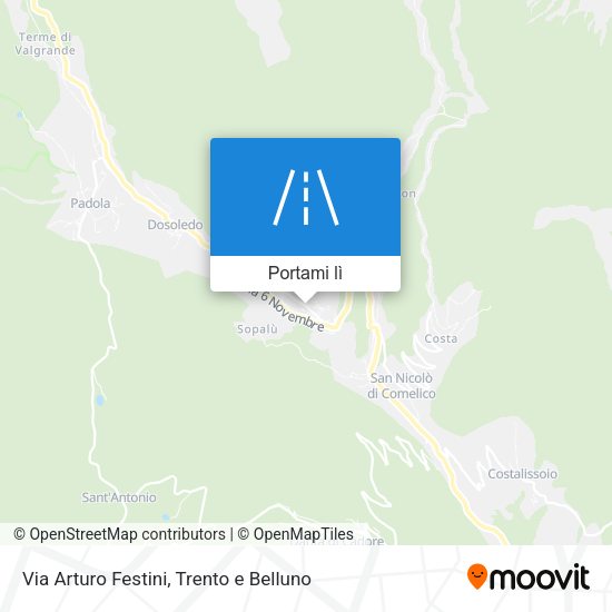 Mappa Via Arturo Festini