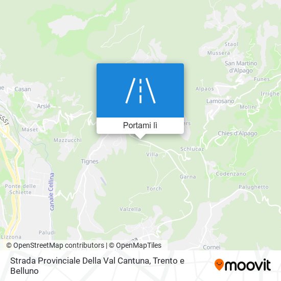 Mappa Strada Provinciale Della Val Cantuna