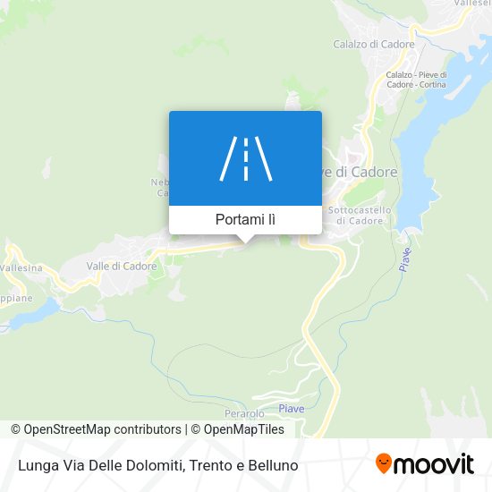 Mappa Lunga Via Delle Dolomiti