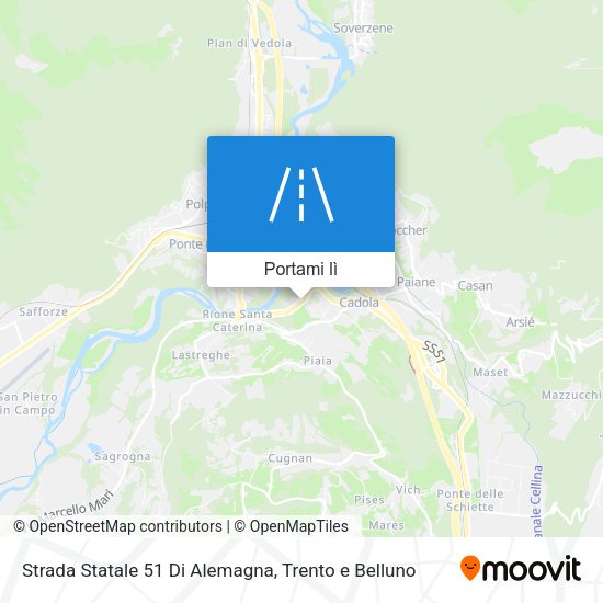 Mappa Strada Statale 51 Di Alemagna