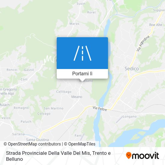 Mappa Strada Provinciale Della Valle Del Mis