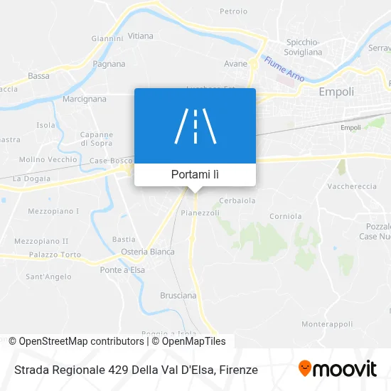 Mappa Strada Regionale 429 Della Val D'Elsa