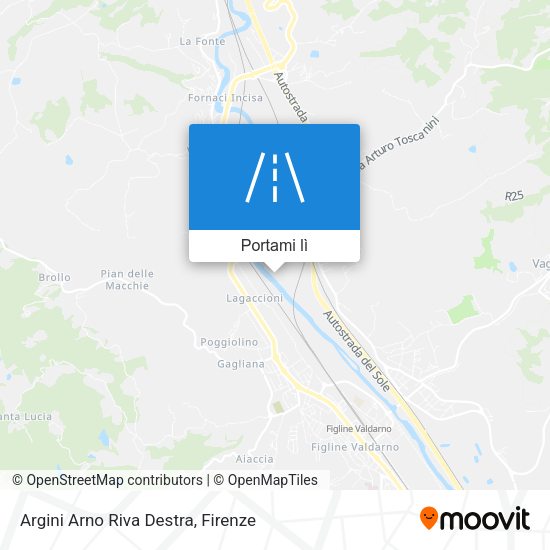 Mappa Argini Arno Riva Destra