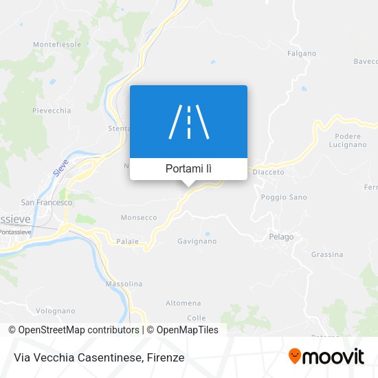 Mappa Via Vecchia Casentinese