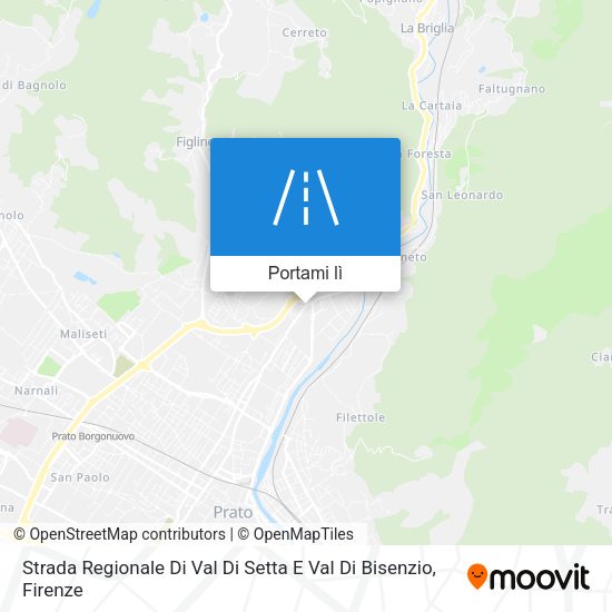 Mappa Strada Regionale Di Val Di Setta E Val Di Bisenzio
