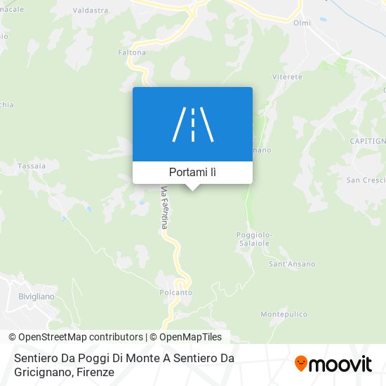 Mappa Sentiero Da Poggi Di Monte A Sentiero Da Gricignano