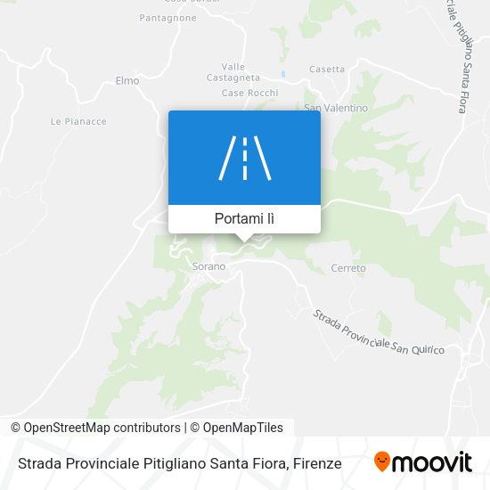 Mappa Strada Provinciale Pitigliano Santa Fiora