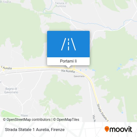 Mappa Strada Statale 1 Aurelia