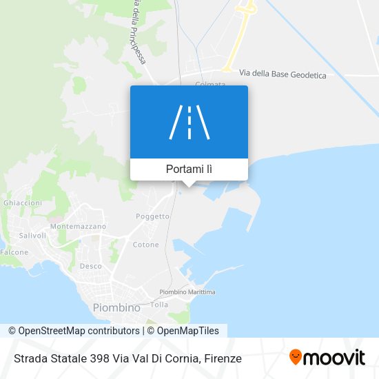 Mappa Strada Statale 398 Via Val Di Cornia