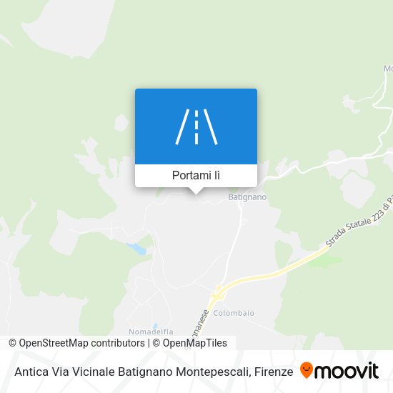 Mappa Antica Via Vicinale Batignano Montepescali