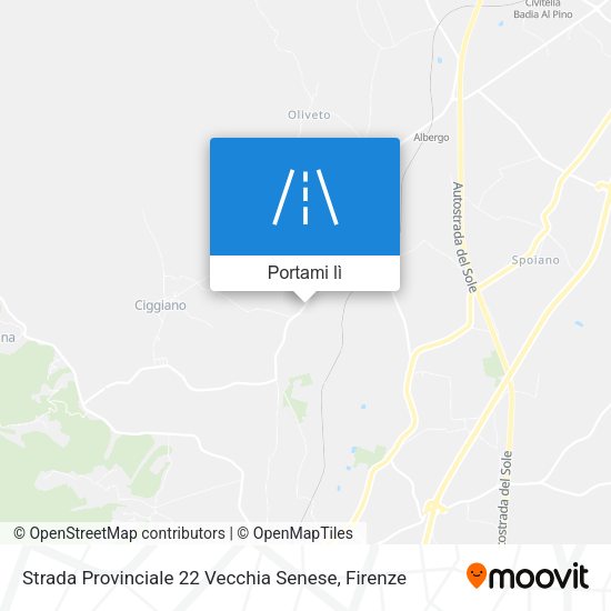 Mappa Strada Provinciale 22 Vecchia Senese