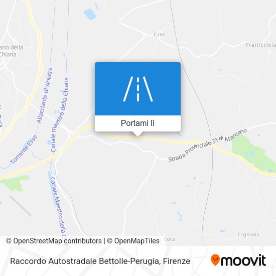 Mappa Raccordo Autostradale Bettolle-Perugia