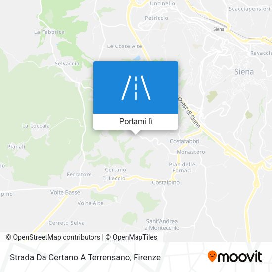 Mappa Strada Da Certano A Terrensano