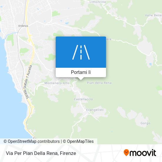 Mappa Via Per Pian Della Rena