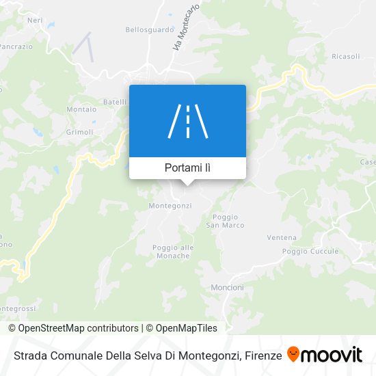 Mappa Strada Comunale Della Selva Di Montegonzi